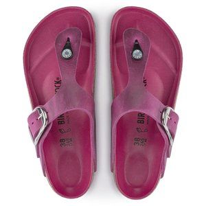 Gizeh Big Buckle Sandals with Oiled Leather in Festival Fuchsia Size 38